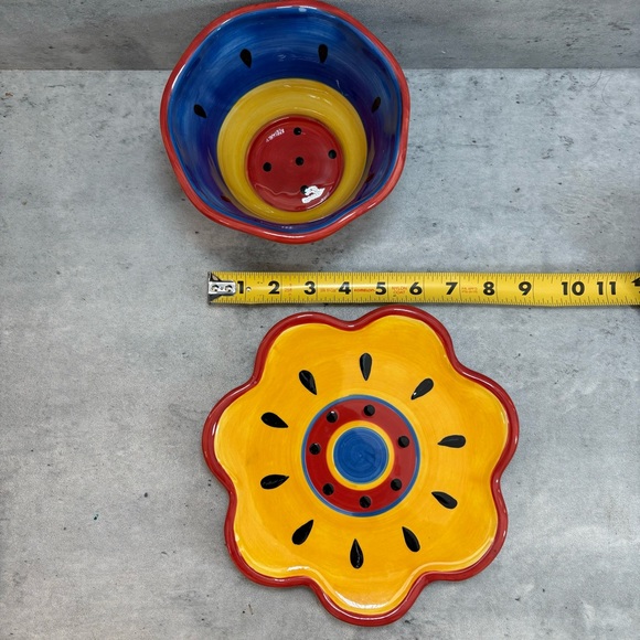 Susan Winget Garden‎ Brights Blue Bowl Plate Hostess Certified International - Picture 7 of 8